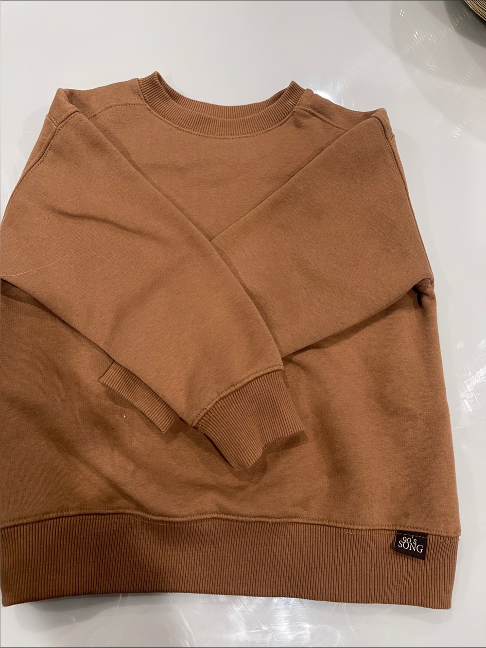 Zara Men's Crewneck Sweatshirt in Warm Brown